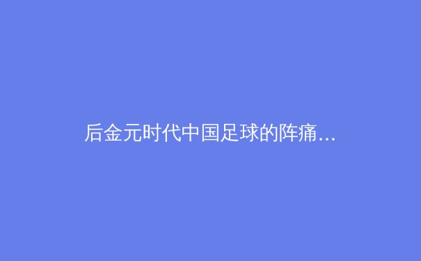 后金元时代中国足球的阵痛与新生：从归化潮退却到青训体系重建 - 2
